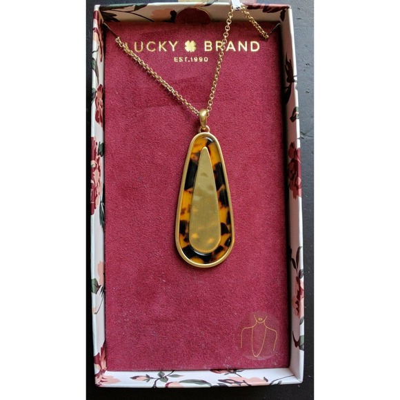 S-PRECIOUS necklace Faux Tortoise Gold Tone NO Lid